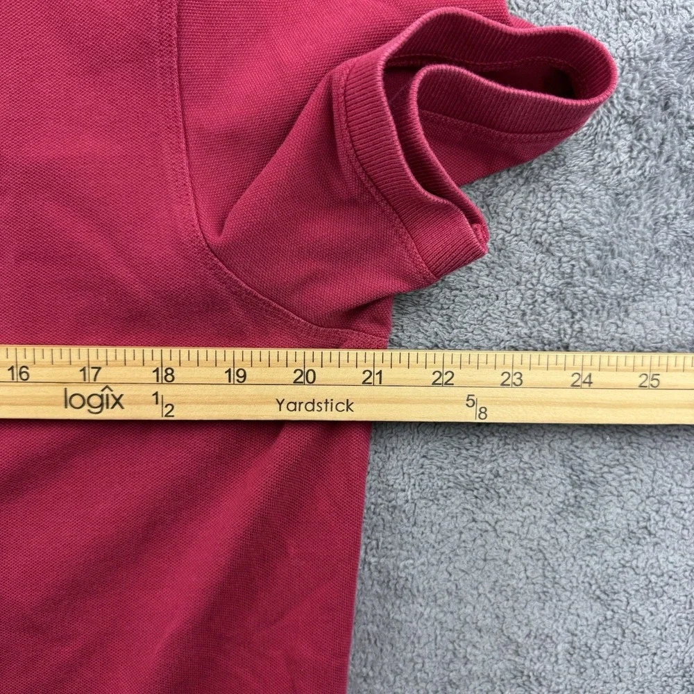 Banana Republic Polo Shirt Mens L Red Slim Fit Pique Elephant Logo Preppy
